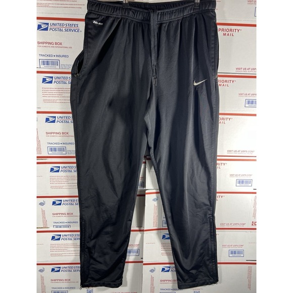 Nike Other - Nike Dri Fit Sweatpants Mens L Black Tapered Joggers Swoosh Logo Athletic Soccer